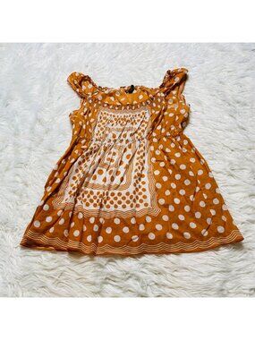 Y2K Babydoll Tank Top Womens Small Lucky Brand Lightweight Dots Western Country